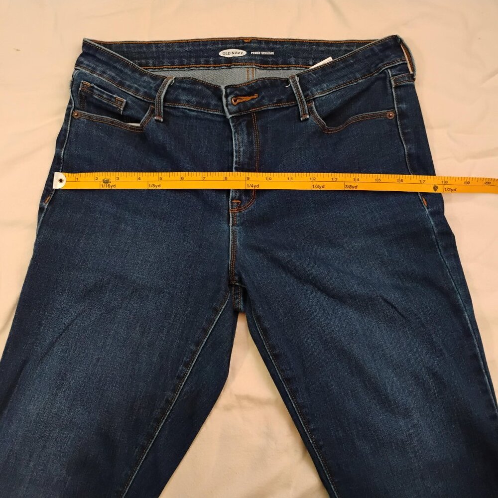 Old Navy Power Straight Jeans Women’s Size 10 Dark Wash Denim Mid Rise Stretch - Picture 6 of 6